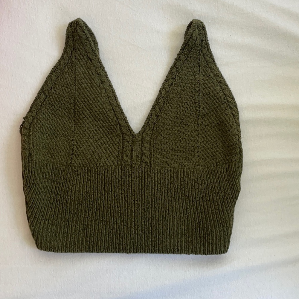 Olive green crop top